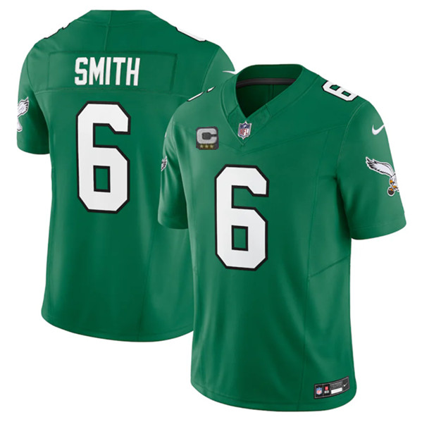 Men's Philadelphia Eagles #6 DeVonta Smith Green 2023 F.U.S.E. With C Patch Vapor Untouchable Stitched Football Jersey